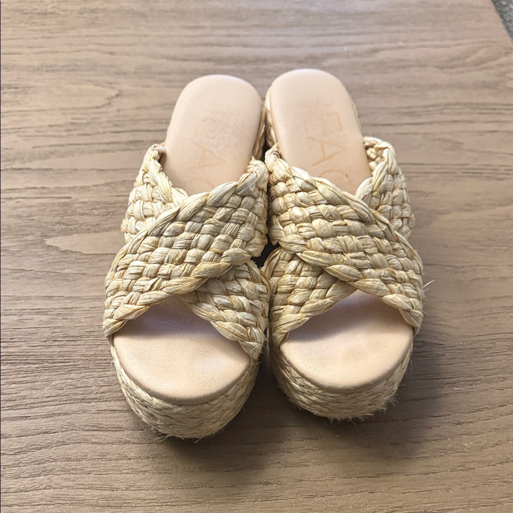 Elegant Tan Woven Espadrille Sandals